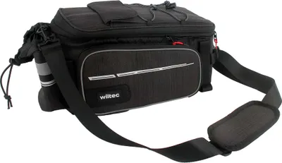Produktbild von Wiltec Gepäckträgertasche schwarz, Fahrradtasche Gepäckträger bis 20 l Stauraum, wasserresistente Fahrrad Tasche, Gepäcktasche leichte Handhabung
