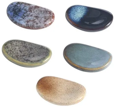 Immagine prodotto di Piccoli supporti in Vetroceramica per forchette, 5 pezzi (1,4 x 3,7 x 5,5 cm), supporti in porcellana resistenti al calore per forchette, accessori da cucina e decorazioni