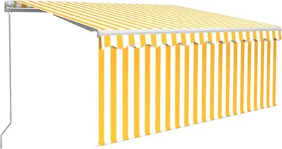 Produktbild von vidaXL Markise Manuell Einziehbar mit Rollo 3x2,5 m Gelb und Weiß