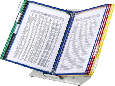 Produktbild von Tarifold Tischständer RAL7035 10 Sichttafeln farbig sortiert aus Stahlblech - 434109