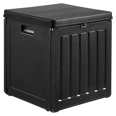 Zdjęcie produktu dla Pojemnik na poduszki ogrodowe Sobra z czarnego tworzywa 76 L — 42,8×42,8×46,4 cm