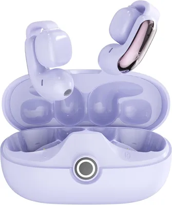 Produktbild von Wireless Ear Clip Kopfhörer Bluetooth 5.4 Offene Ohrhörer Knochenleitungskopfhörer Sport Earbuds Ohrclip Kabellos Lila für Fitness & Alltag