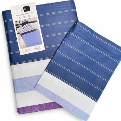 Produktbild von Janine Mako-Satin Bettwäsche J.D. by Janine 8444-02 blau, Größe:155x220 cm + 80x80 cm