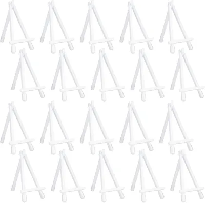 Productafbeelding van Mini Plastic Display Ezel, 20 Stks Wit Tafelblad Kunst Schilderij voor Kaarten Uitnodigingen Menu Display