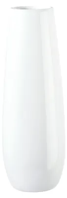 Image de Vase en céramique blanche, dimensions 20x20x46 cm, idéale pour les fleurs, design minimaliste