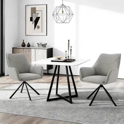 Produktbild von CHITA Polsterstuhl (2 St) Drehstuhl, Esszimmerstuhl, 360° drehbar, Verstellbare Füße