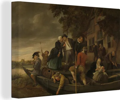 Obrázok produktu pre OneMillionCanvasses® - Obrazy na plátne - 140x90 cm, Kolotoč - Jan Steen, nástenné umenie Print Wall Decoration