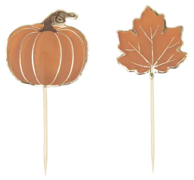 Imagen del producto de 10 brochetas de otoño con calabaza y hojas