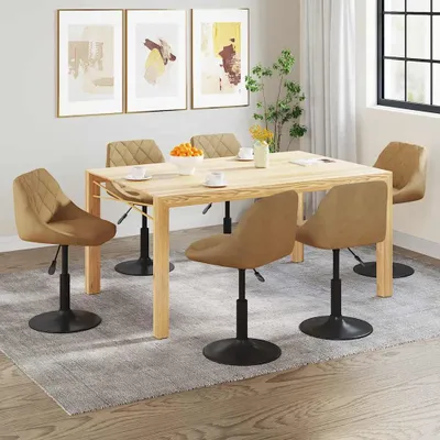 Immagine prodotto di vidaXL Sedie da pranzo 6 pz. Girevoli in velluto marrone