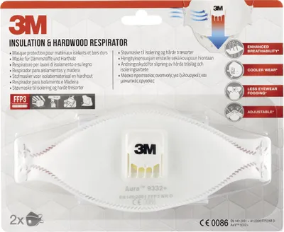 Immagine prodotto di maschera antiparticolato 3M 9332C2 2 pezzi.