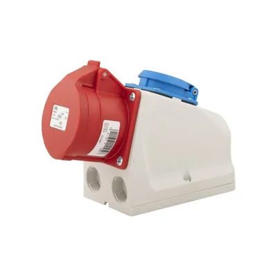 Produktbild von ABL SURSUM ABL CEE Kombi-Wandsteckdose, D51S331 IP44, 16A, 5-polig, 400V, 6h, rot,