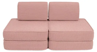 Zdjęcie produktu dla Modułowa sofa dziecięca z aksamitu, 4 elementy, AESTHETIC, z pianką, certyfikat OEKO-TEX, do zabawy