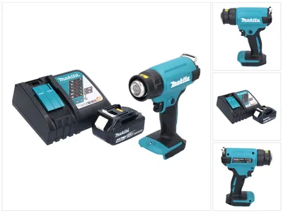 Produktbild von Makita DHG 180 RM1 Akku Heißluftgebläse 18 V 550 °C + 1x Akku 4,0 Ah + Ladegerät