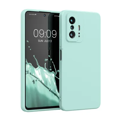 Produktbild von kwmobile Hülle kompatibel mit Xiaomi 11T / 11T Pro Hülle - gummierte TPU Silikon Handyhülle - Schutzhülle für kabelloses Laden - Case in Cool Mint