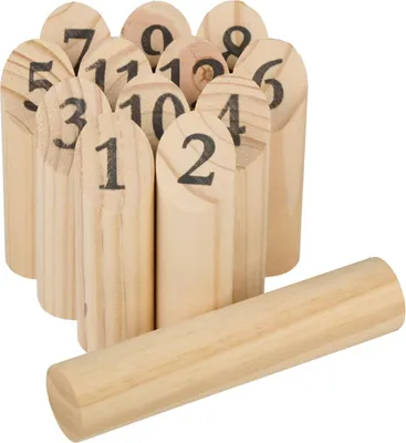 Image de Eddy Toys Jeu de lancer en bois 13 pièces - Jeu d'extérieur pour enfants et adultes - Jeu de lancer traditionnel finlandais - Jeu familial en bois pour le jardin et le parc
