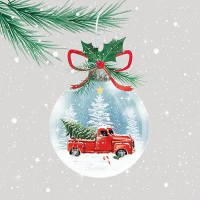 Produktbild von RP 20 Servietten Truck in Bauble - Truck in Weihnachtskugel 33x33cm