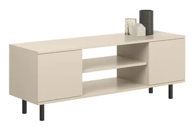 Obrázek produktu pro TV skříňka FOCUS, TV stolek se 2 dvířky, nízká deska o rozměrech: 155 x 48 x 40 cm, TV skříňka v barvě: CREAM