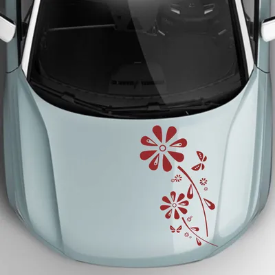 Produktbild von Aufkleber - Autoaufkleber "Margaritenblüten" 50cm x 25cm dunkelrot - Tuning Carystyling Heckscheibe Auto