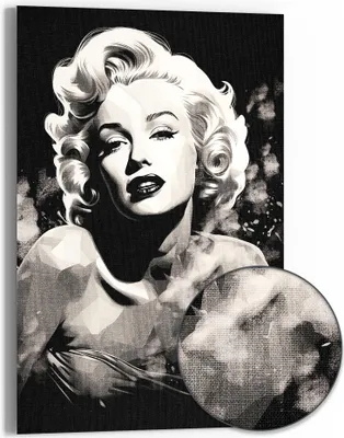 Produktbild von DEQOART Hybrid Leinwand Bild 60x90 cm 'Schattenlicht Diva' Wandbild Glas flach modern