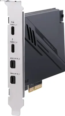 Zdjęcie produktu dla ASUS ThunderboltEX 4, PCIe, Mini DisplayPort, PCIe, Thunderbolt, USB 2.0, USB 3.2 Gen 2 (3.1 Gen 2), PCIe 3.0, Czarny, PC, Intel Thunderbolt 4 JHL8540