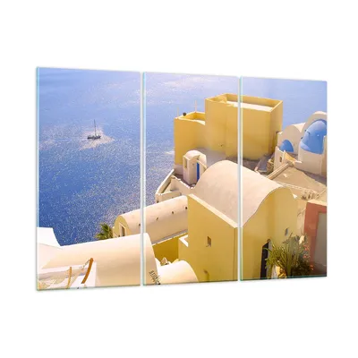 Produktbild von Bilder auf glas - Haus wohnung gebäude griechenland - 105x70cm - Glasbilder - Wandbilder - Kunstdruck - Wanddekoration aus Glas - Glas Bilder - Wandbild auf Glas - GCE105x70-1056