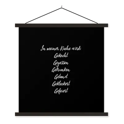 Produktbild von MuchoWow® Textilposter Zitate - Sprichwörter - Koch - Koch 60x60 cm mit schwarzem Rahmen - Posteraufhänger