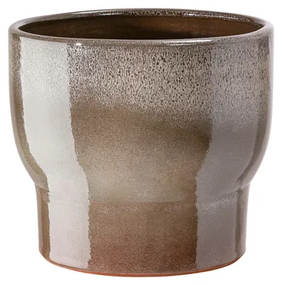 Produktbild von Dehner Übertopf Jojo, handgefertigter Indoor Blumentopf, Ø außen 29 cm / innen 27 cm, Höhe 25 cm, Keramik glasiert, braun