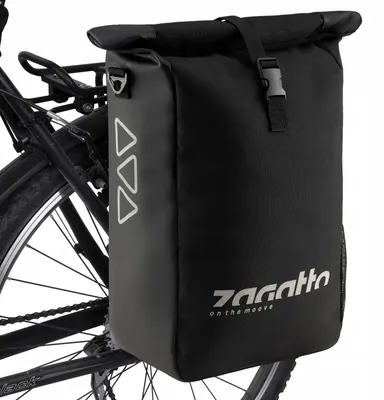 Zdjęcie produktu dla Sakwa rowerowa na bagażnik wodoodporna boczna tylna pojemna duża ZAGATTO