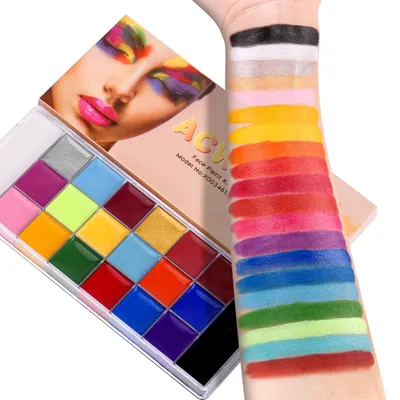 Immagine prodotto di Set di colori per body painting: 20 colori, ideali per il viso, il corpo, il trucco teatrale, il carnevale, Halloween e feste a tema
