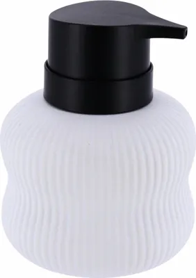 Produktbild von TENDANCE | Flüssigseifenspender - Seifenspender - aus Sandstein - 300 ml - weiß - Pumpspender - Lotionspender