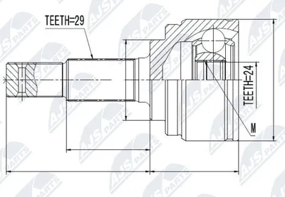 Produktbild von NTY Gelenksatz Antriebswelle Radseitig für NISSAN JUKE (F15) NPZ-NS-065