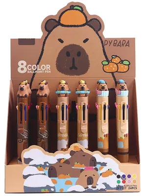 Produktbild von Centrum Kugelschreiber Capybara 8 Farben 24 Stück Spielzeug Stift