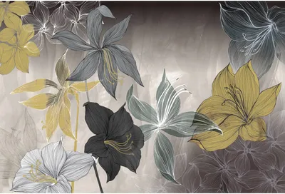 Produktbild von Fototapete 2239-20 Digitaldruck Blumen Floral 4 x 2.7 m Erismann ELLE digital Grau