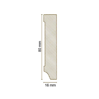 Produktbild von Sockelleiste schwarz MDF 16 x 80 mm Fußleiste Foliert Modern