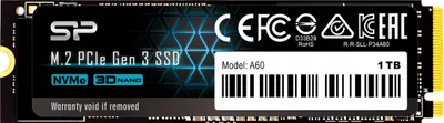 Produktbild von SSD Silicon Power P34A60 1 TB M.2 PCIe 3.0 x4 NVMe 2200/1600 MB/s
