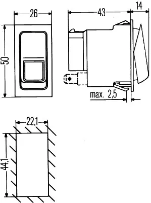 Obrázok produktu pre Výstražný spínač HELLA 6HH 007 832-641