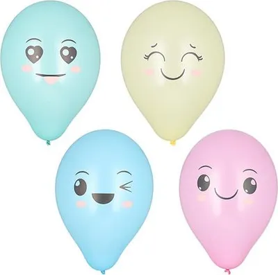 Produktbild von Luftballons Ø 25 cm farbig sortiert "Kawaii"