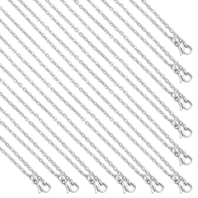 20 Edelstahl-Kreuzketten 45 cm mit Verschluss, silber