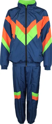 Produktbild von 80er Jahre Trainingsanzug Kostüm für Herren - blau orange grün, Größe:L