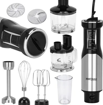 Immagine prodotto di KRAFT&DELE | Frullatore a mano elettrico, 1500W, frullatore a mano, acciaio inox, frullatore a mano, frullatore, per alimenti per bambini, zuppa, frullati, purea, salsa