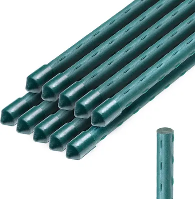 Image de Tuteurs - Supports pour plantes grimpantes - Longueur 180 cm - Acier recouvert de PE - Pour plants de tomates - 10 pièces