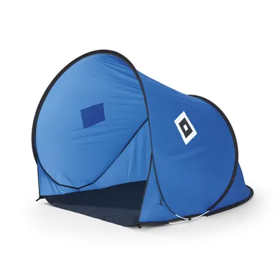 Produktbild von Hamburger SV Strandmuschel mit Logo | HSV Pop-Up-Strandzelt | OFFIZIELLES Produkt | Wind- & Sichtschutz [blau/schwarz/weiß]
