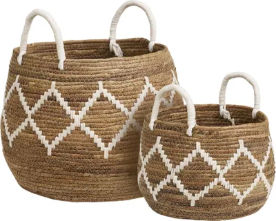 Produktbild von Altea Körbe 2er-Set aus Bananenblatt, natur, je 41 cm breit, 32 cm hoch