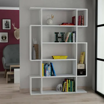 Immagine prodotto di Marcellin - Libreria, 110x26x161h cm Bianco, 4 Ripiani