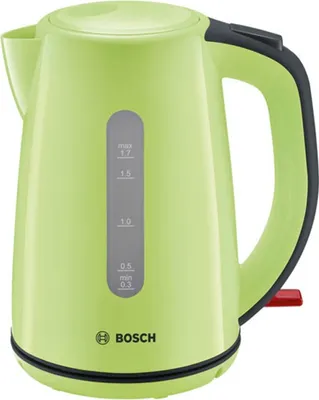 Obrázek produktu pro Bosch TWK7506, 1,7 l, 2200 W, Černá, Zelená, Indikátor úrovně vody, Zabezpečení proti přehřátí, Bezkabelový