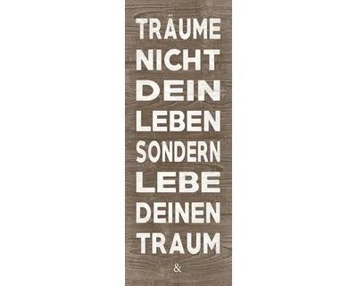 Produktbild von Robustes und pflegeleichtes Glasbild im Shabby Chic Stil, Serie Träume, 30x80 cm