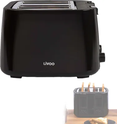 Obrázek produktu pro Livoo DOD167N Topinkovač černý 4 plátky 1500 Wattů
