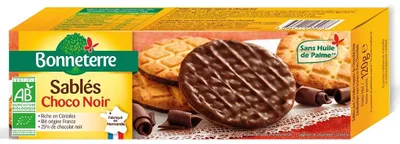 CIASTKA OBLANE CZEKOLADĄ GORZKĄ BIO 120 g - BONNETERRE