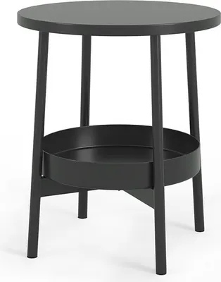 Produktbild von Beistelltisch Vicco Riono Schwarz 40 x 40 cm mit zusätzlicher Ablagefläche, Model 56456