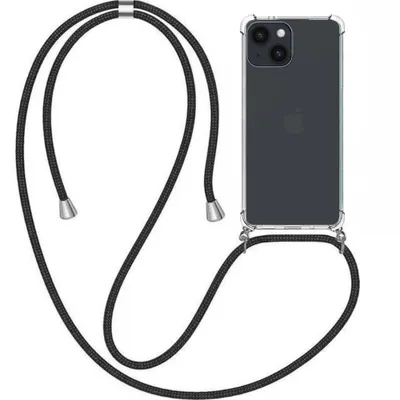 Immagine prodotto di Custodia per iPhone 14 con catena e bumper - Cover posteriore in TPU antiurto con cinturino - Smartphonica